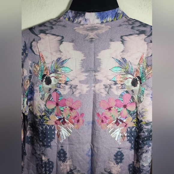 Tolani Collection Tunic Top Purple Boho Southwestern - Picture 13 of 16